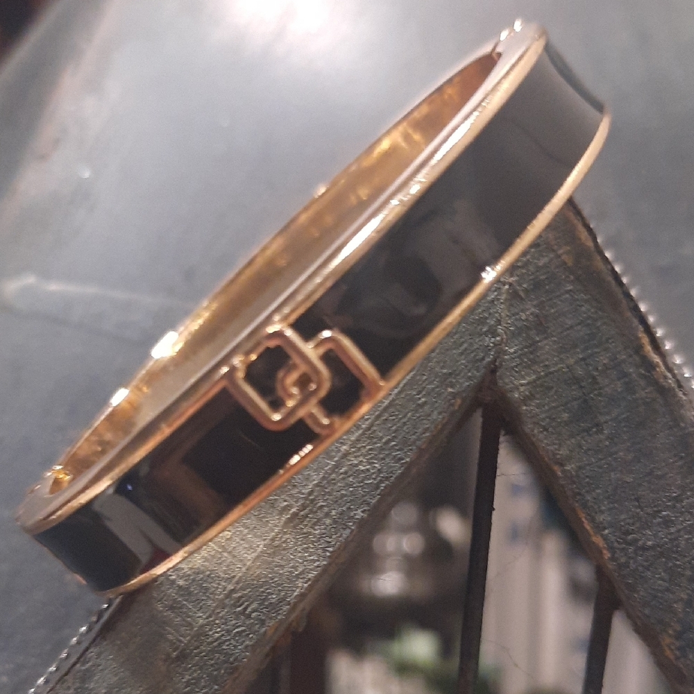 Black and Gold Bangle Bracelet